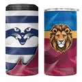Brisbane-Geelong Football Custom 4 in 1 Can Cooler Tumbler Cracked Metal Style