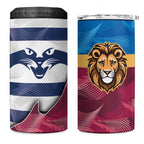 Brisbane-Geelong Football Custom 4 in 1 Can Cooler Tumbler Cracked Metal Style