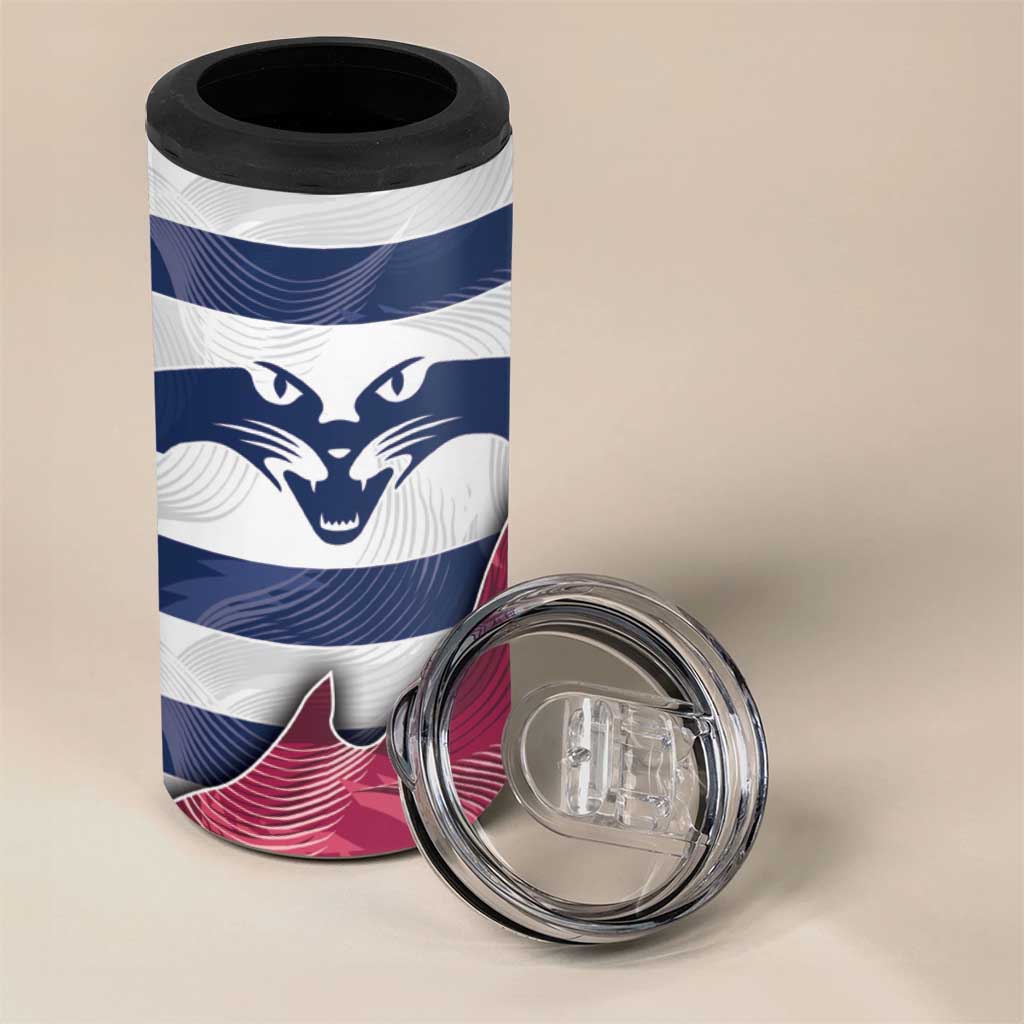 Brisbane-Geelong Football Custom 4 in 1 Can Cooler Tumbler Cracked Metal Style