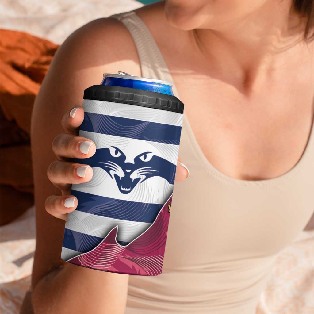 Brisbane-Geelong Football Custom 4 in 1 Can Cooler Tumbler Cracked Metal Style