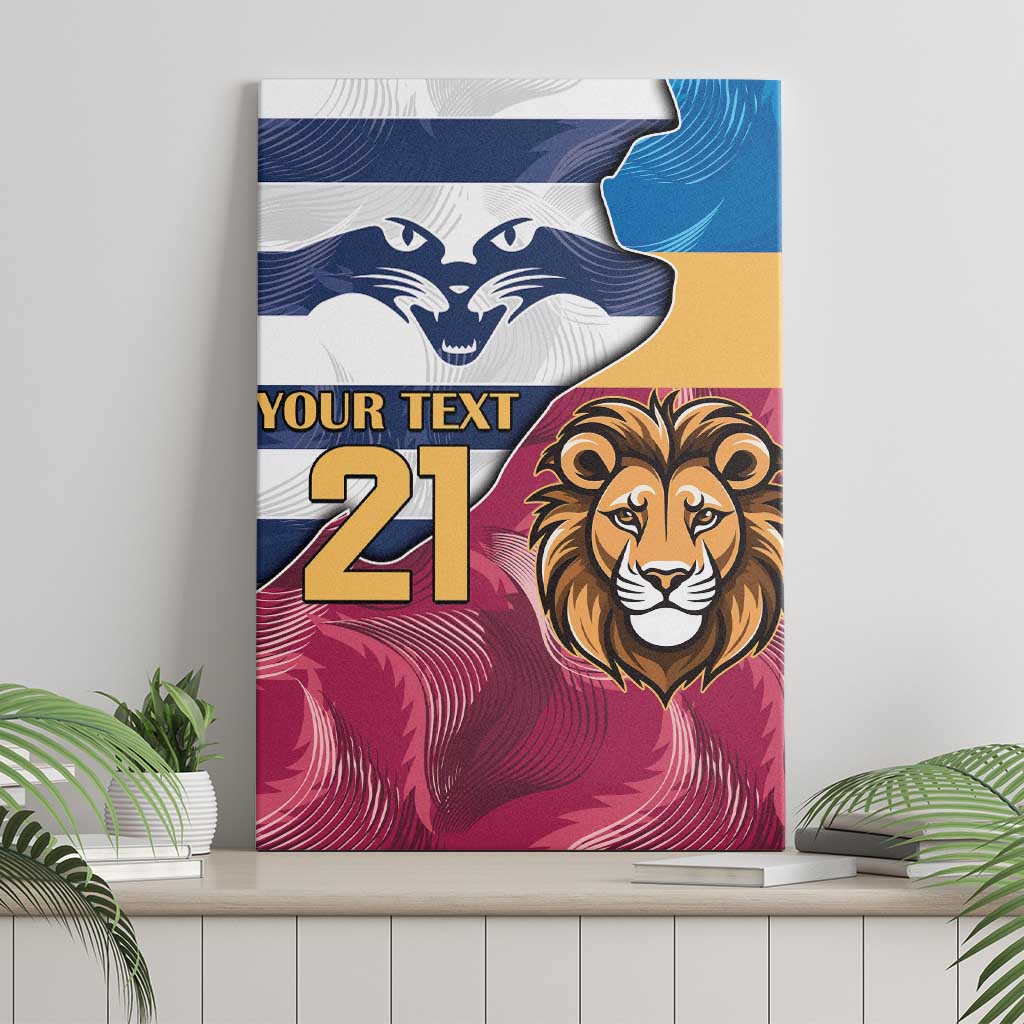 Brisbane-Geelong Football Custom Canvas Wall Art Cracked Metal Style