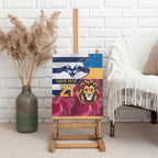 Brisbane-Geelong Football Custom Canvas Wall Art Cracked Metal Style