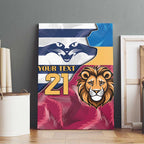 Brisbane-Geelong Football Custom Canvas Wall Art Cracked Metal Style