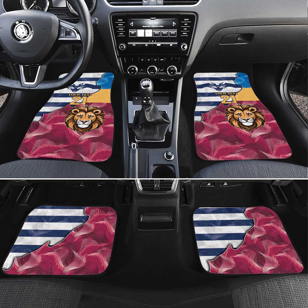 Brisbane-Geelong Football Custom Car Mats Cracked Metal Style