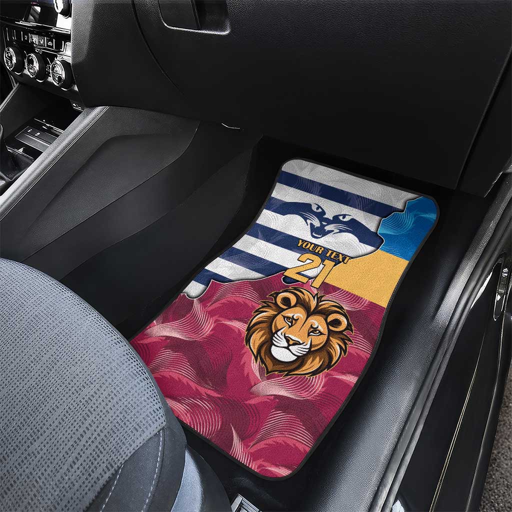 Brisbane-Geelong Football Custom Car Mats Cracked Metal Style