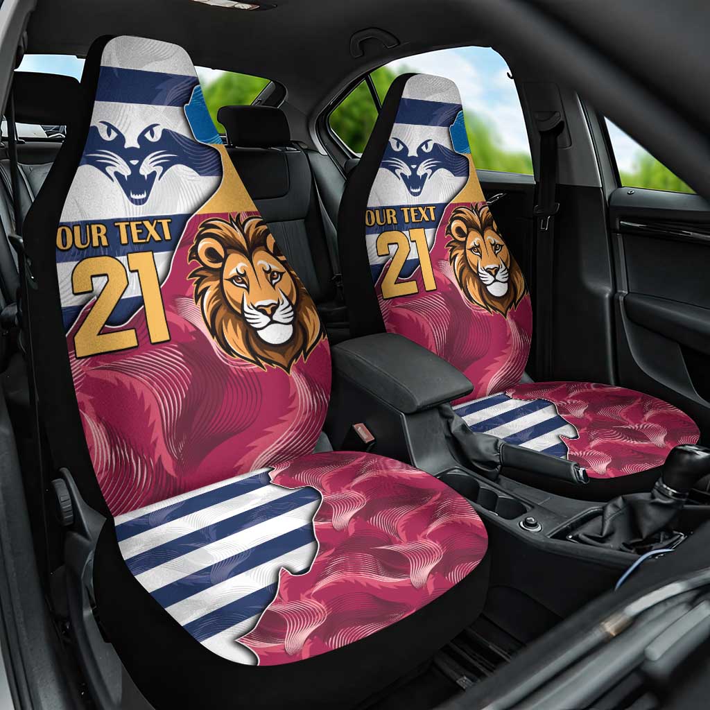 Brisbane-Geelong Football Custom Car Seat Cover Cracked Metal Style