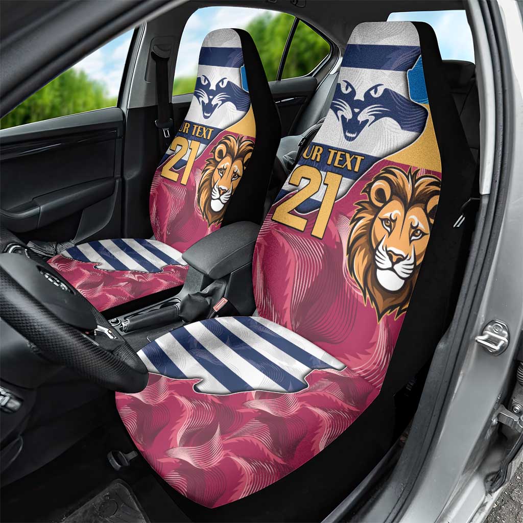 Brisbane-Geelong Football Custom Car Seat Cover Cracked Metal Style