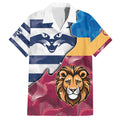 Brisbane-Geelong Football Custom Family Matching Puletasi and Hawaiian Shirt Cracked Metal Style
