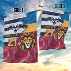 Brisbane-Geelong Football Custom Garden Flag Cracked Metal Style