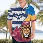 Brisbane-Geelong Football Custom Hawaiian Shirt Cracked Metal Style