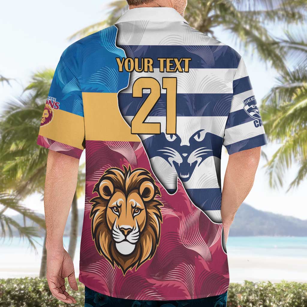 Brisbane-Geelong Football Custom Hawaiian Shirt Cracked Metal Style