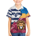 Brisbane-Geelong Football Custom Hawaiian Shirt Cracked Metal Style