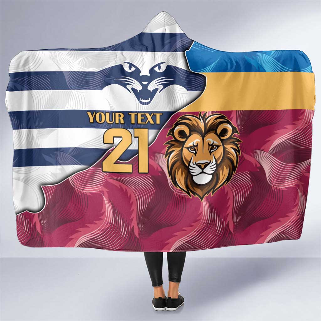 Brisbane-Geelong Football Custom Hooded Blanket Cracked Metal Style