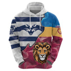 Brisbane-Geelong Football Custom Hoodie Cracked Metal Style