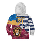 Brisbane-Geelong Football Custom Kid Hoodie Cracked Metal Style