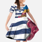 Brisbane-Geelong Football Custom Kid Short Sleeve Dress Cracked Metal Style