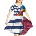 Brisbane-Geelong Football Custom Kid Short Sleeve Dress Cracked Metal Style