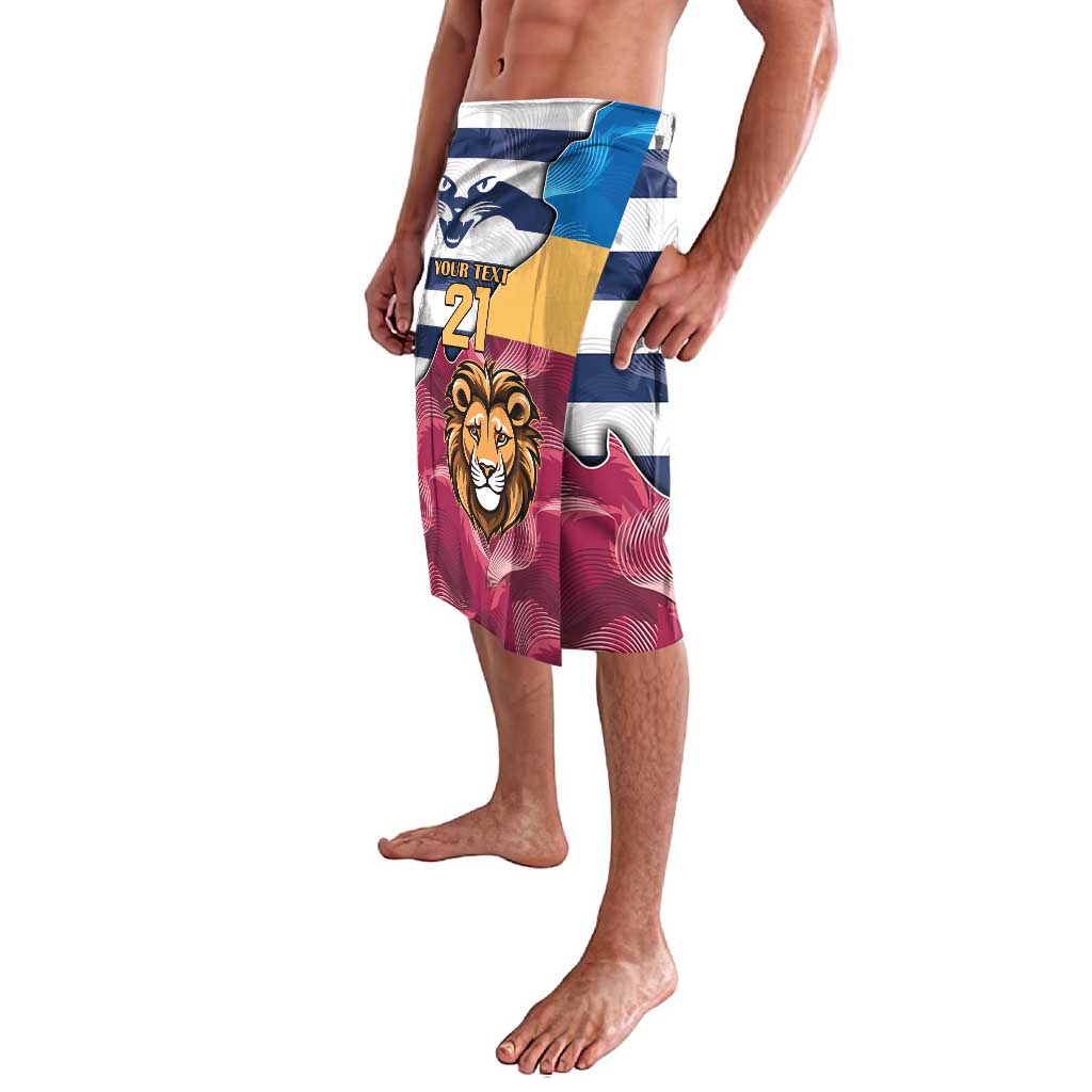 Brisbane-Geelong Football Custom Lavalava Cracked Metal Style