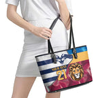 Brisbane-Geelong Football Custom Leather Tote Bag Cracked Metal Style