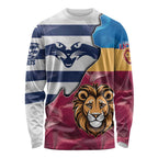 Brisbane-Geelong Football Custom Long Sleeve Shirt Cracked Metal Style