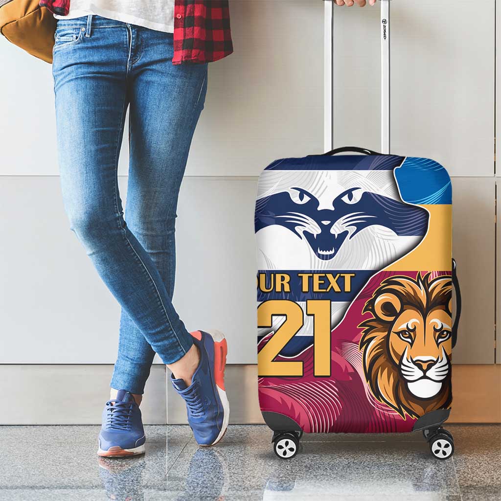 Brisbane-Geelong Football Custom Luggage Cover Cracked Metal Style