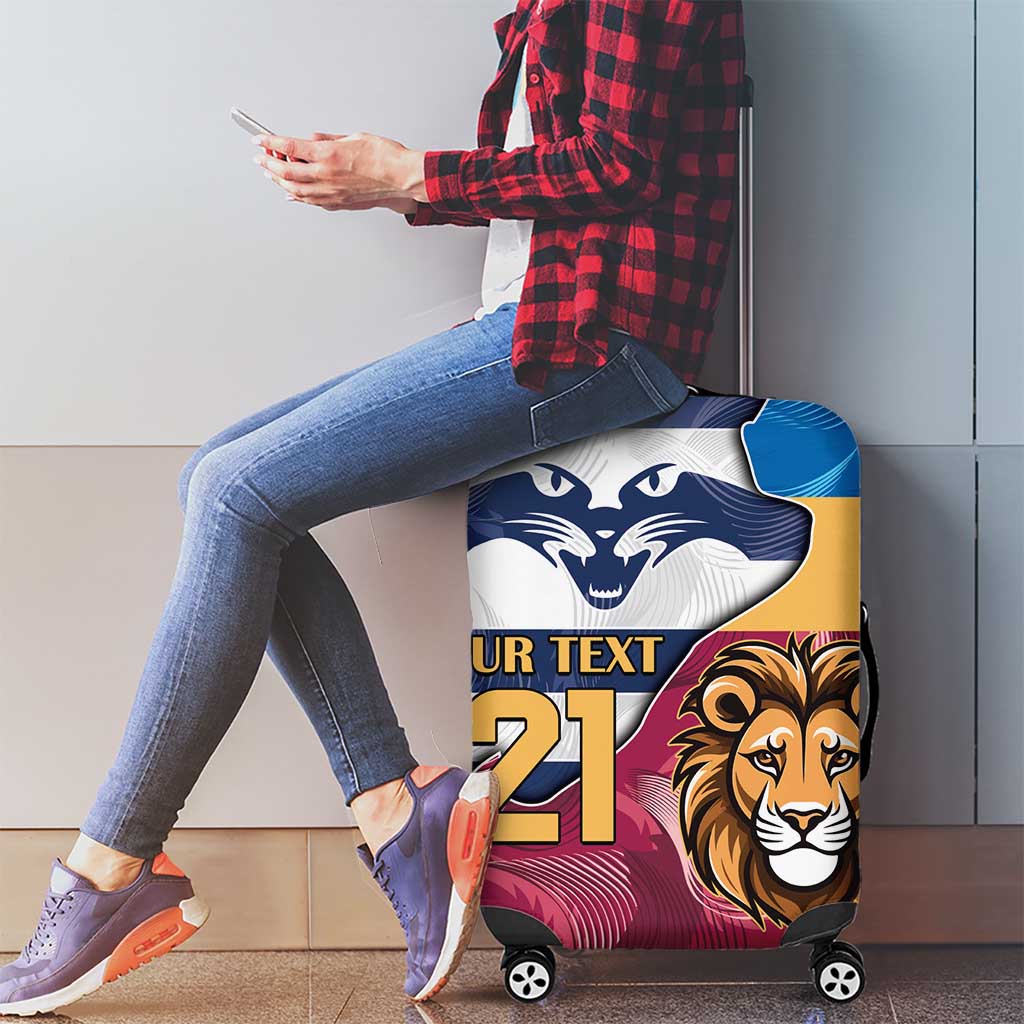 Brisbane-Geelong Football Custom Luggage Cover Cracked Metal Style