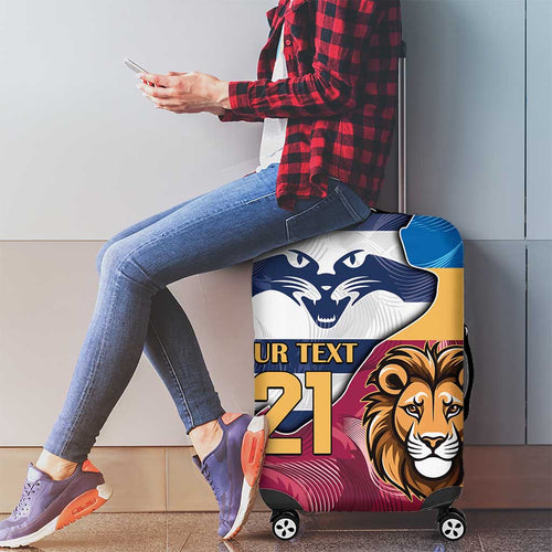 Brisbane-Geelong Football Custom Luggage Cover Cracked Metal Style