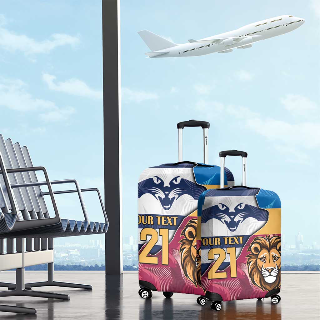 Brisbane-Geelong Football Custom Luggage Cover Cracked Metal Style