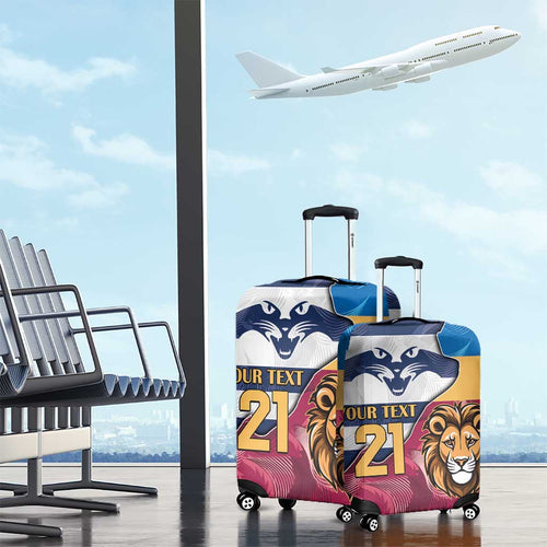Brisbane-Geelong Football Custom Luggage Cover Cracked Metal Style