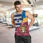 Brisbane-Geelong Football Custom Men Tank Top Cracked Metal Style