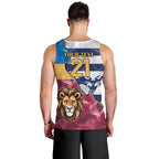 Brisbane-Geelong Football Custom Men Tank Top Cracked Metal Style