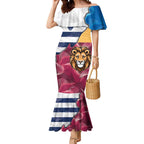 Brisbane-Geelong Football Custom Mermaid Dress Cracked Metal Style