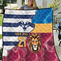 Brisbane-Geelong Football Custom Quilt Cracked Metal Style