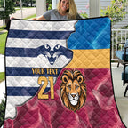 Brisbane-Geelong Football Custom Quilt Cracked Metal Style