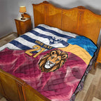 Brisbane-Geelong Football Custom Quilt Cracked Metal Style