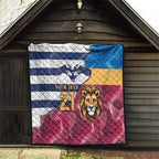 Brisbane-Geelong Football Custom Quilt Cracked Metal Style