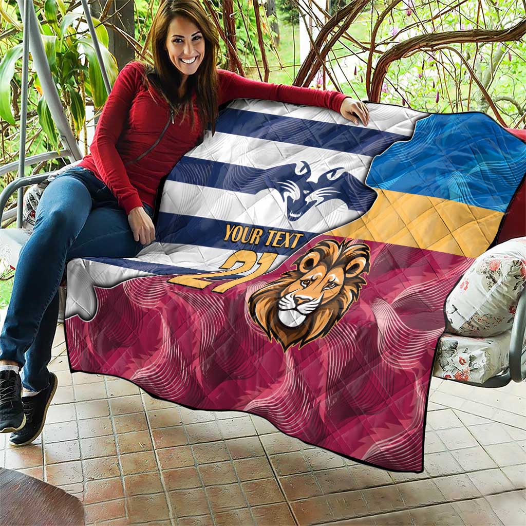 Brisbane-Geelong Football Custom Quilt Cracked Metal Style