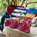 Brisbane-Geelong Football Custom Quilt Cracked Metal Style