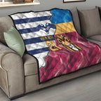 Brisbane-Geelong Football Custom Quilt Cracked Metal Style