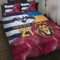 Brisbane-Geelong Football Custom Quilt Bed Set Cracked Metal Style
