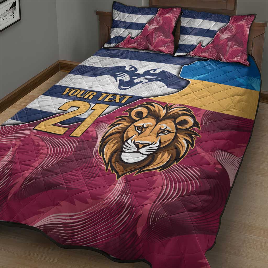 Brisbane-Geelong Football Custom Quilt Bed Set Cracked Metal Style