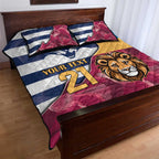 Brisbane-Geelong Football Custom Quilt Bed Set Cracked Metal Style
