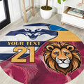Brisbane-Geelong Football Custom Round Carpet Cracked Metal Style