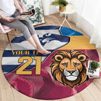 Brisbane-Geelong Football Custom Round Carpet Cracked Metal Style