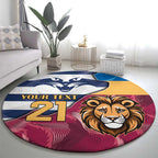 Brisbane-Geelong Football Custom Round Carpet Cracked Metal Style