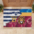 Brisbane-Geelong Football Custom Rubber Doormat Cracked Metal Style