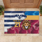 Brisbane-Geelong Football Custom Rubber Doormat Cracked Metal Style