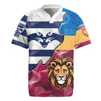 Brisbane-Geelong Football Custom Rugby Jersey Cracked Metal Style