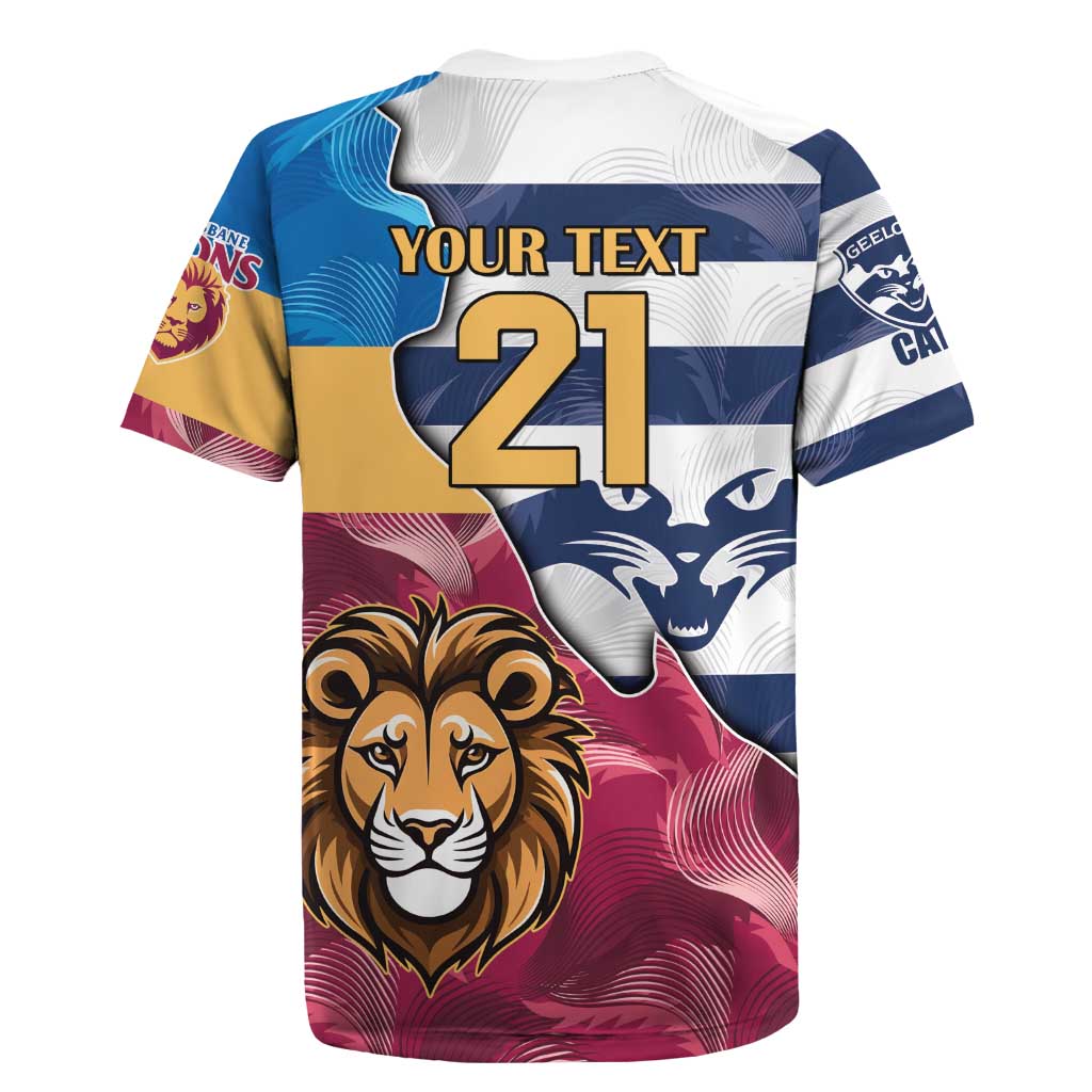 Brisbane-Geelong Football Custom Rugby Jersey Cracked Metal Style