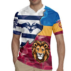 Brisbane-Geelong Football Custom Rugby Jersey Cracked Metal Style